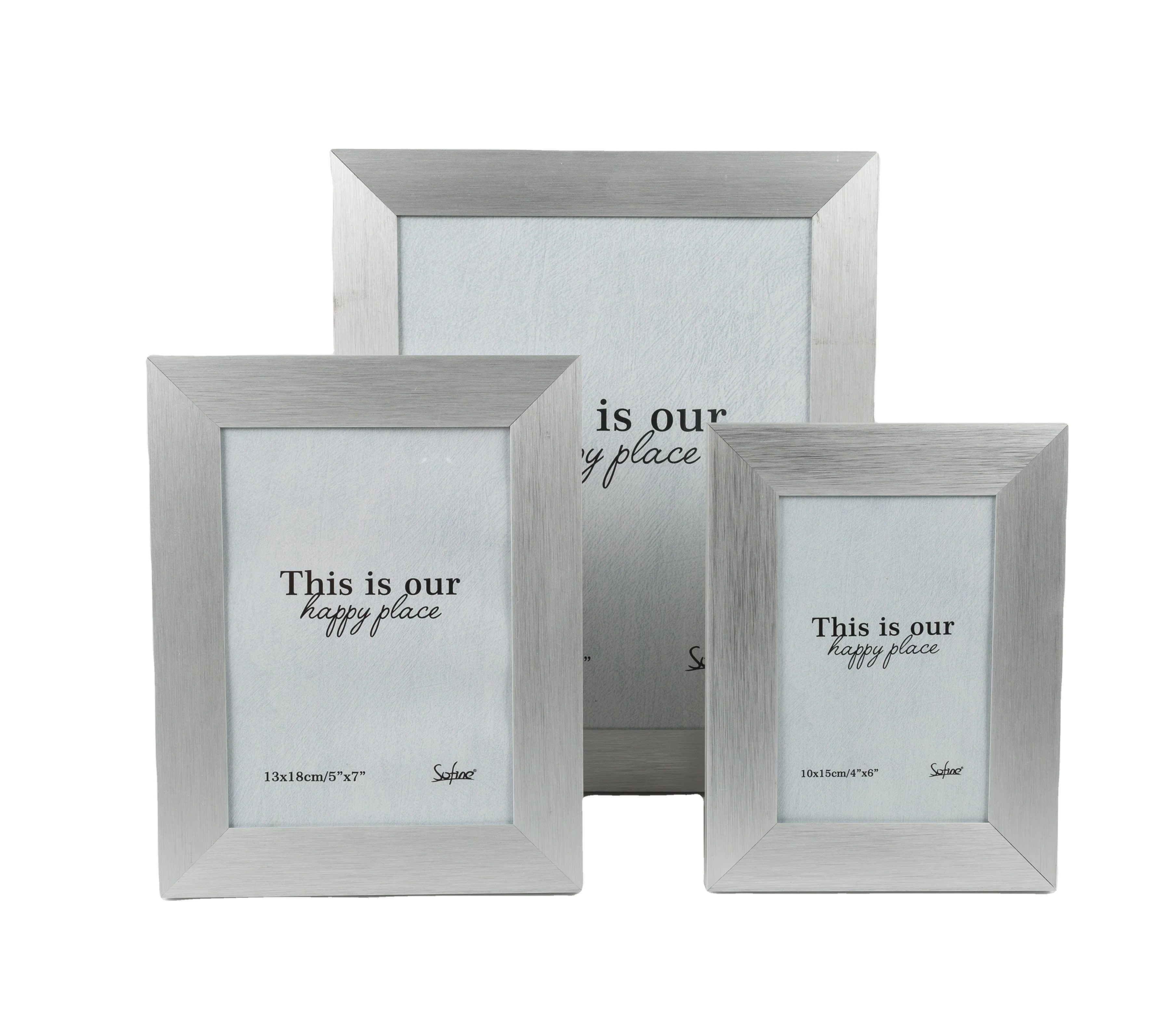 Wholesale Custom Desktop Standing Silver Black A4 Inch Metal Aluminum Alloy Photo Picture Frame With Glass