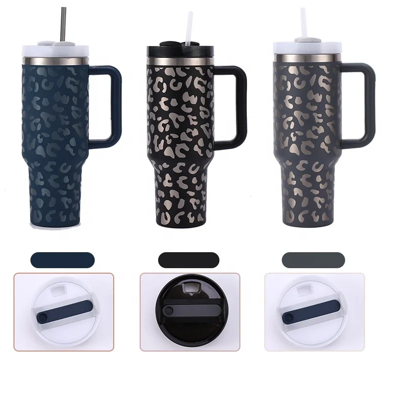 Custom Logo 40oz Tumbler Cup Sublimation Insulated Tumblers 40 Oz Coffee Cup Stainless Steel Vacuum Travel Mug with handle