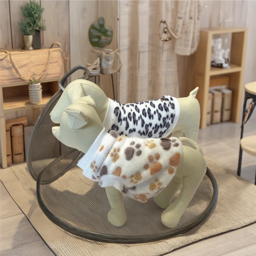 Manufacturer Wholesale Custom Size Pet Clothing Accessories S M L Fleece Dogs Clothes with Paws Printing Modern Style for Spring