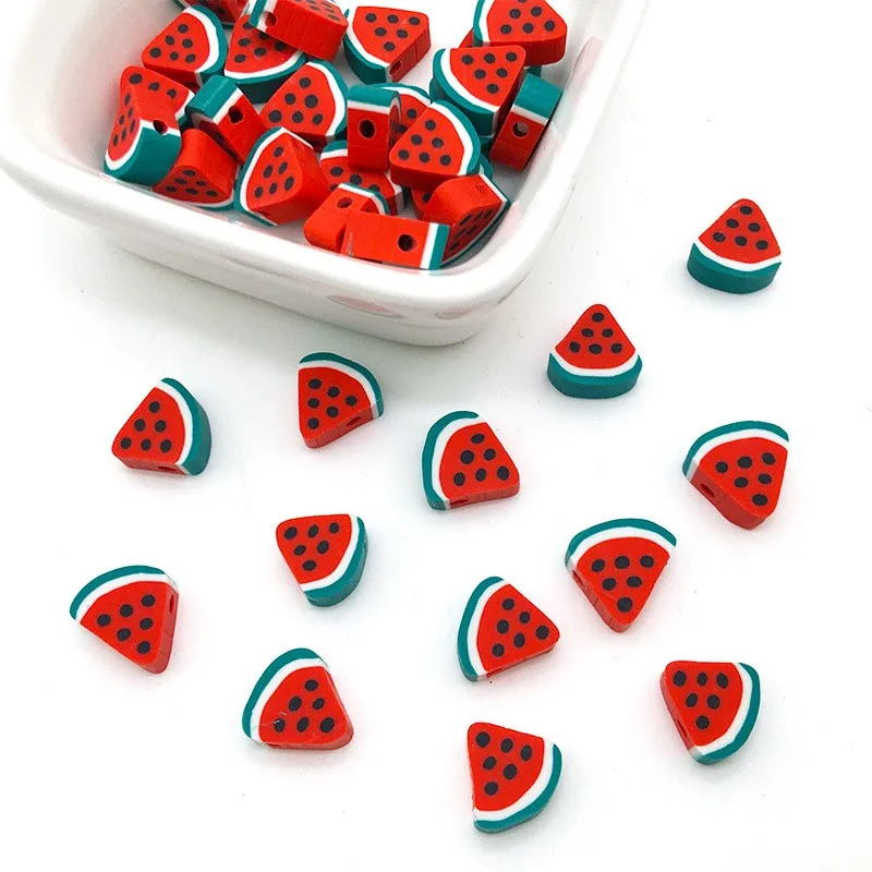 100pcs/bag Pink Clay Beads Lovely Fruit Animal Pattern Polymer Clay Spacer Beads For Jewelry Making Diy Jewelry Accessories