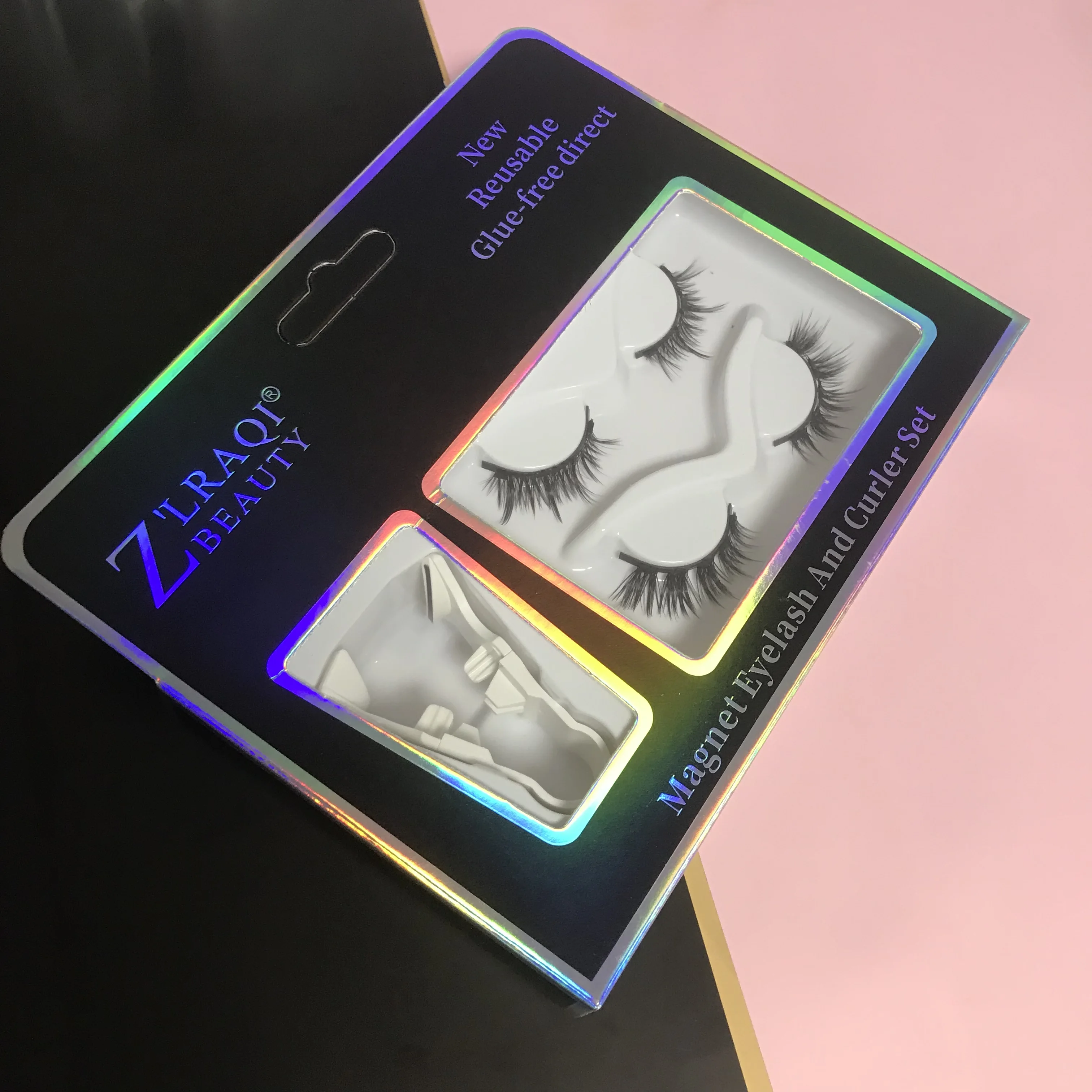 Wholesale customized private label silk 3d faux mink 5d magnetic lashes soft band no glue Quantum magnets Magnetic Eyelashes