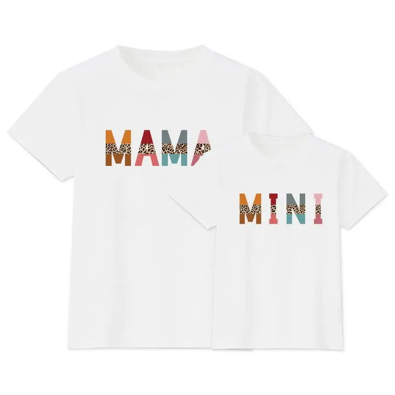 
2021 New Arrivals Mommy and Me Matching Outfit MAMA MINI Me T-Shirts Mom and Me Clothing Short Sleeve 