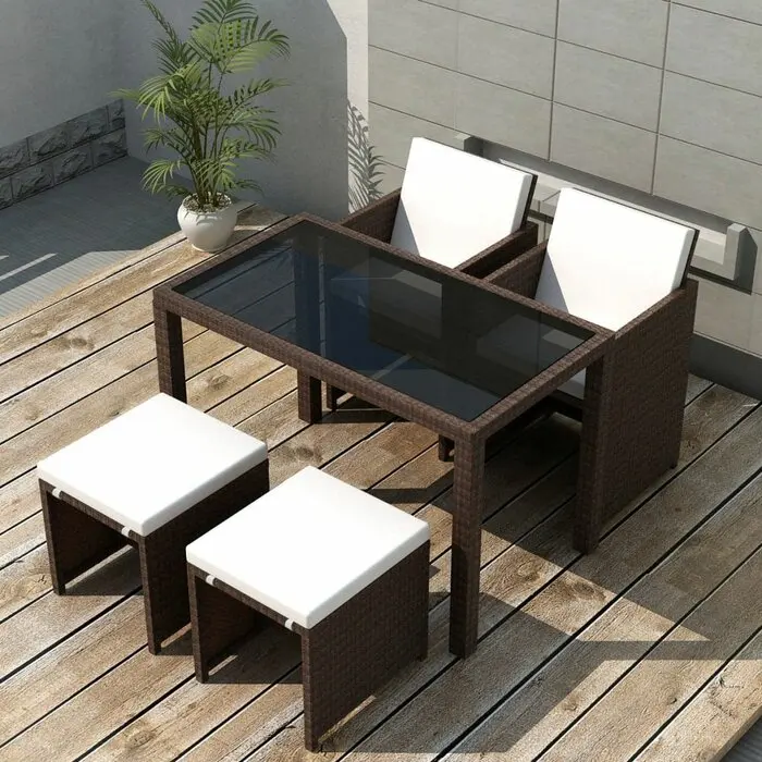 
Outdoor Bar Dining Patio Furniture Set Garden Set Rattan Table Wicker Set 