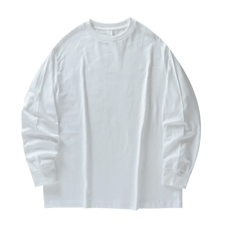 High quality 210g oversized custom label  big size white tshirts best quality classic summer crew neck men long sleeve tshirts