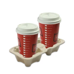 Biodegradable Takeaway Disposable Cooling Bamboo Paper Coffee Cup Holder