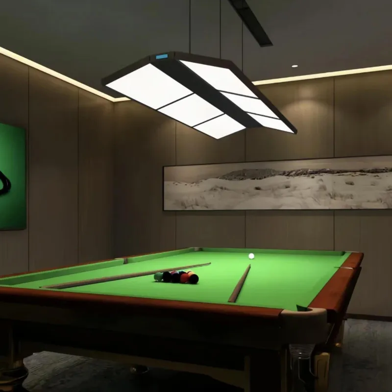 Billiards Table Lighting Equipment Game Room Flat Panel Black Gold Aluminum Billiard Pool Lamp Body Pool LED Light Pendant Light
