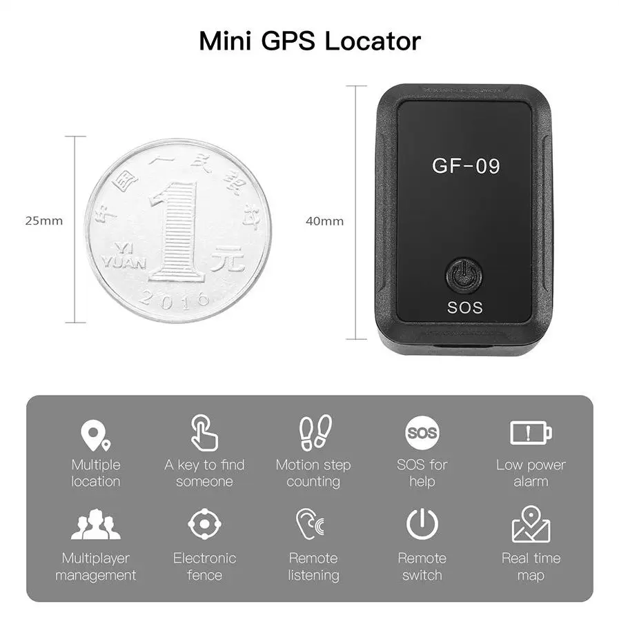 Магнитный GF09 мини GPS трекер в режиме реального времени автомобильный трекер GSM/GPRS/GPS устройства слежения GPS локатор