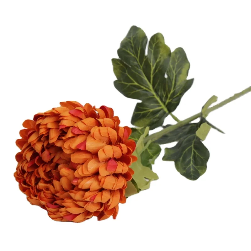Wholesale single brown head artificial Wedding Decorative flowers chrysanthemum artificial daisy silk flower bouquet