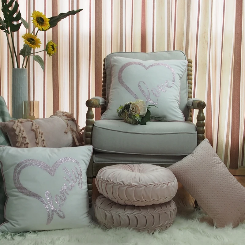 Hot selling great quality cheap price decorative lovely style seat cushions throw pillow for home hotel