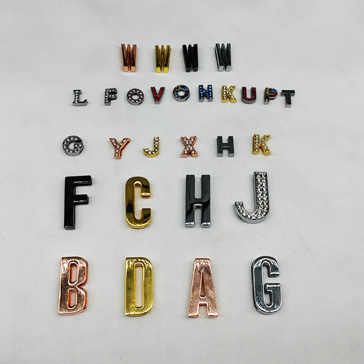 YN Rhinestone Letter Sliders Charm Alphabet Letter Alloy Charm with Slide Wristbands Set for DIY Craft Bracelet Jewelry Making