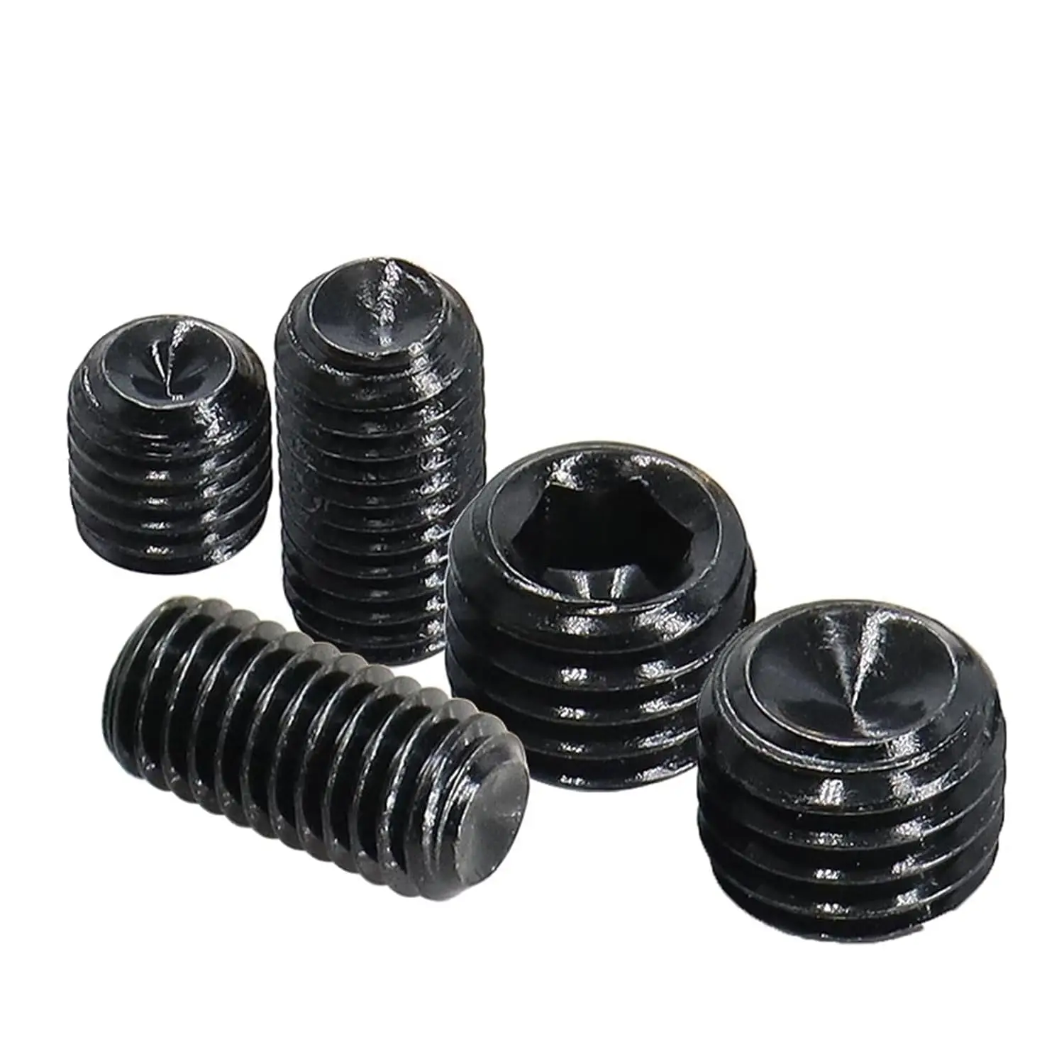 Customized  Nylon Tip Headless Hexagon Allen Screw Flat Point OEM Brass Stainless Steel Hollow Screws Grub Set Screw
