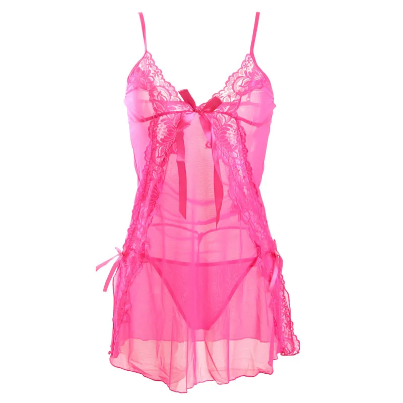 
Mesh erotic lace lingerie Deep V neck tube sheer babydoll nightwear Mature sexy honeymoon lingerie 