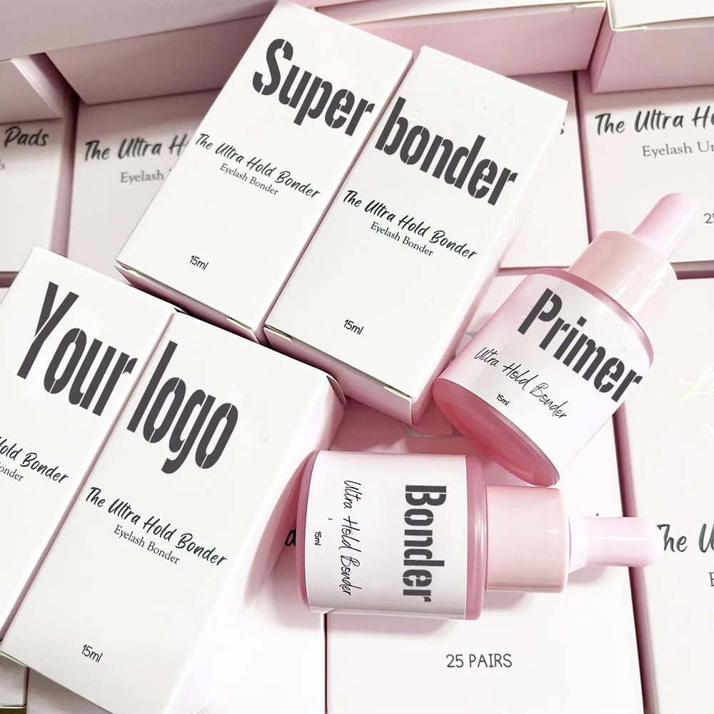 Custom box Lash super bonder private label eyelash extensions lash bonder long lasting lash adhesive primer bonder for eyelash