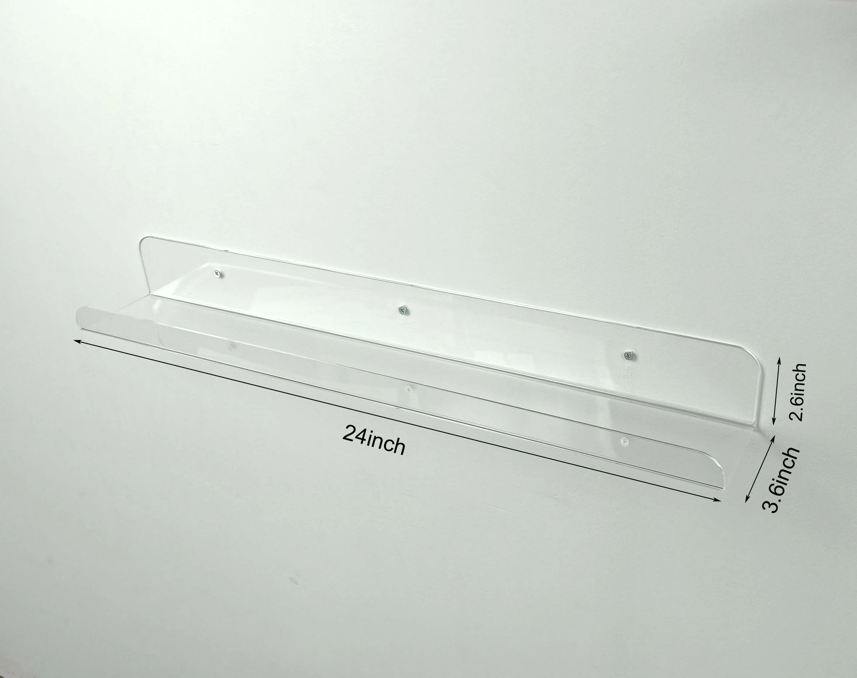 С выдвижной ручкой, размером 24 дюйма, сумка плавающие полки прозрачный акриловый полки Невидимый плавающий настенная полка книжная полка толщиной 3 мм Премиум книга дисплей полки