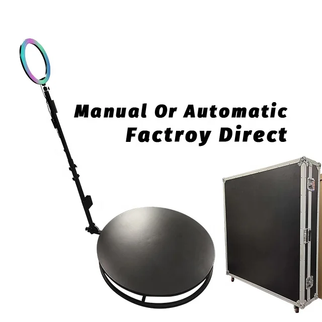 Automatic slow spinning portable camera video platform birthday office phone photo printer booth 360 photo booth video booth