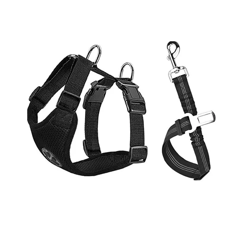 Custom Adjustable Wholesale Pet Product Own Logo Dog Harness With Retractable Leash Car Dog Harness