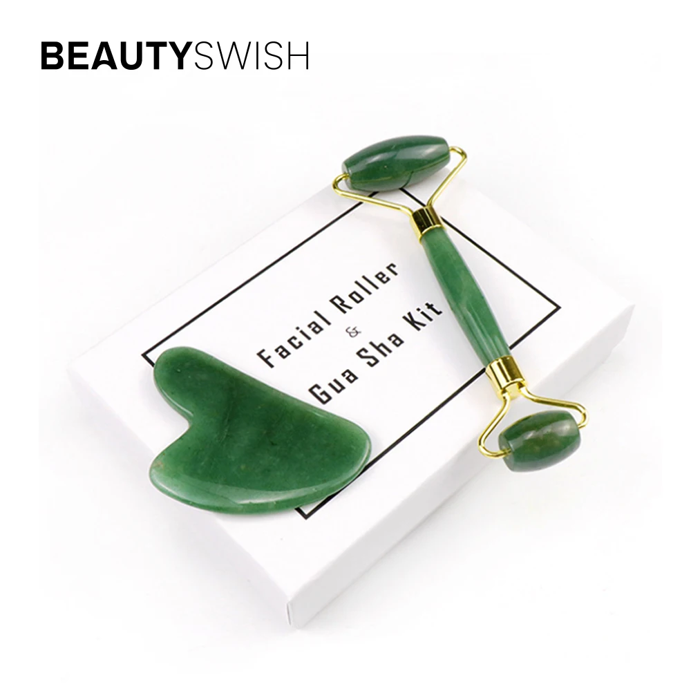 Female Anti Wrinkle Face Lifting Massager Jade Roller Face Rose Quartz Facial Jade Roller And Gua Sha