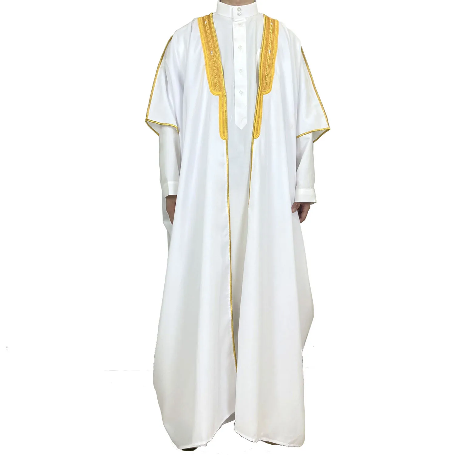 Men Clothing Islamic Embroidered Arabic Muslim Bachelor Speech Dress Cloak Ceremonial Dresses African Jalabiya Qatar Mens Kaftan