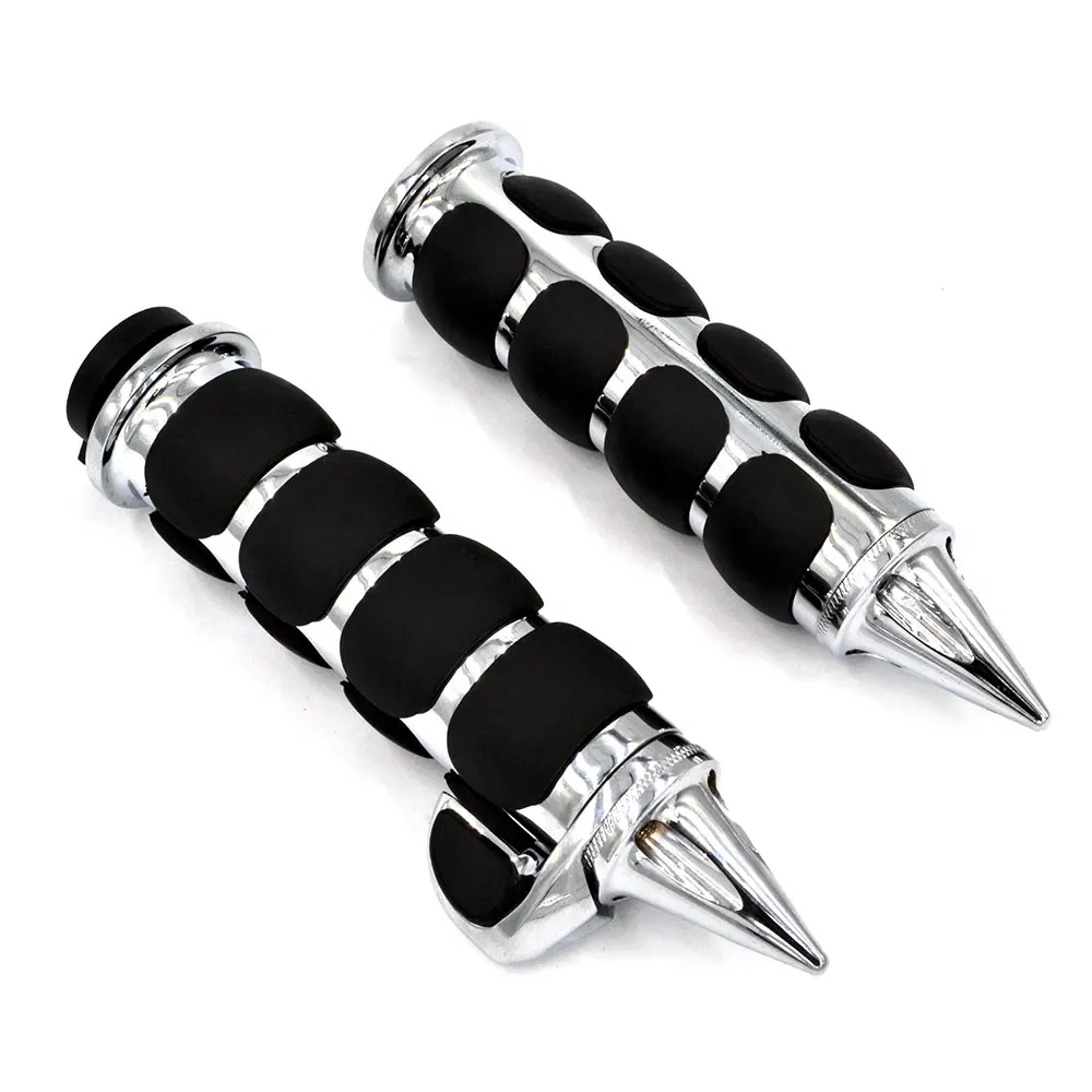 Motorcycle Aluminum Chrome Plastic Padded Handgrip Grips Handlebar Cover For Harley Universal 22mm 25mm
