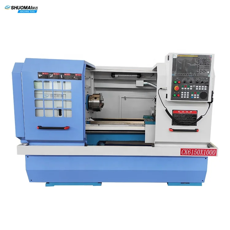 CK6150 Fanuc controller horizontal flat bed CNC lathe machine turning center factory price