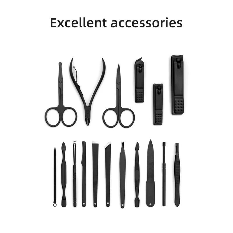 18 / 16 / 10 Pcs Private Label Stainless Steel Nail Cutter Manicure Nail Clippers Kit Tools Manicure Pedicure Set