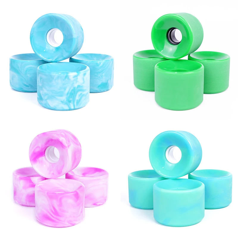 Mixed Color 80% Rebound PU 65mm 100A Custom Printed Classical Shape Longboard skate Wheels