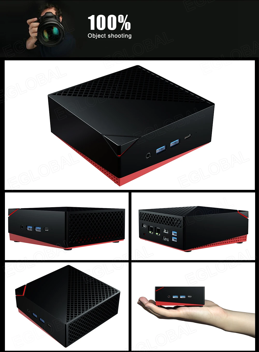 Eglobal newest Mini PCs AMD 4500U Hexa Cores 4*USB HD Type-C Ports Portable office Mini Computer Win 10/Linux Mini Gaming PC