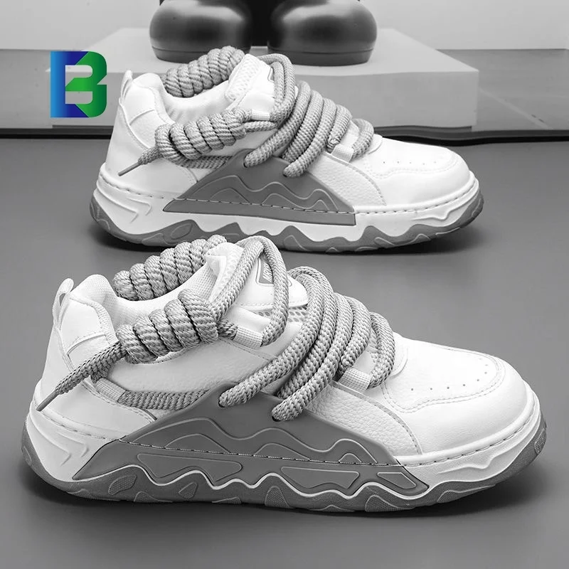 Mens Shoes New Korean Version Versatile Sports Dad Shoes Fashionable Thick Soled Bread Shoes