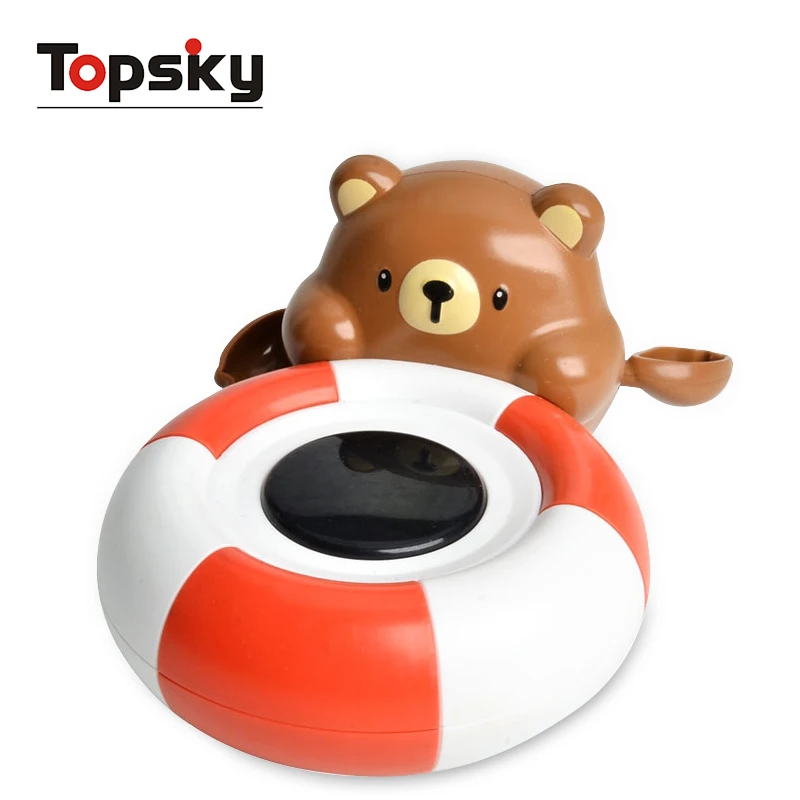 Funny Water Bear Digital Thermometers Bath Toys Floating Swimming Wind Up Bear Water Thermometer Bathtub Toys for Kids