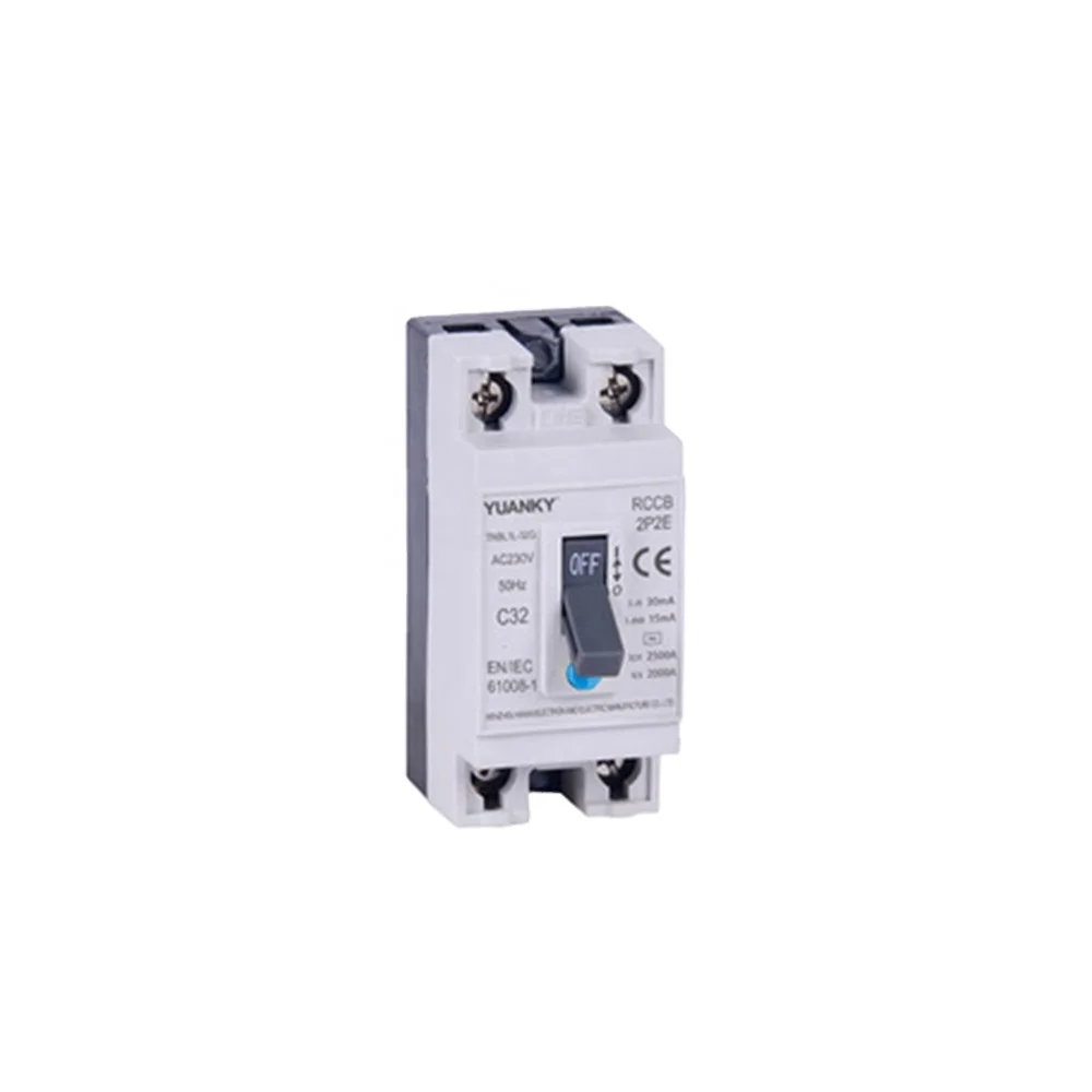 RCBO OEM OBM ODM black white NT50 RCBO 10A 16A 20A 25A 32A 2 pole safety breaker