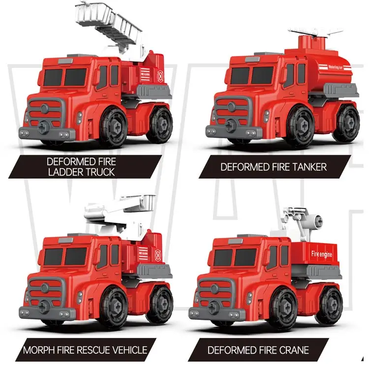 Hot Sell toys Plastic Toy solf bullet Guns with DIY transfer toys fire truck /robot for boy