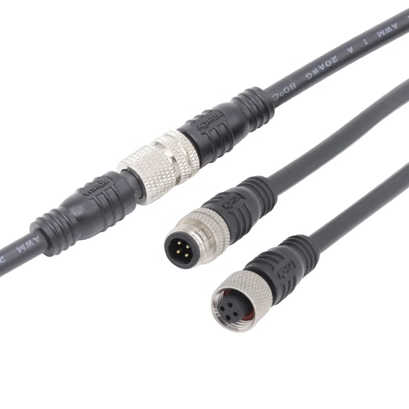 AOHUA M8 4-контактный штекер-гнездо ip65 водонепроницаемый датчик Электрический металлический разъем