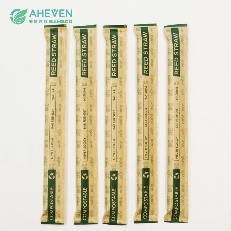 Hot Sale Factory Direct 100% Nature Eco-friendly Disposable Individually Wrapped Reed Straw