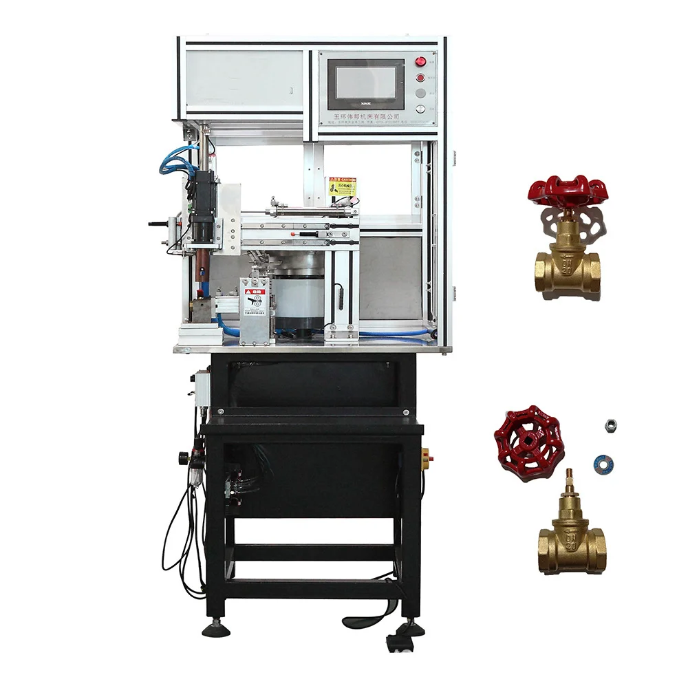 Non-standard custom ball valve assembly automation plc control 50 ball valve handwheel handle nut automatic assembly machine