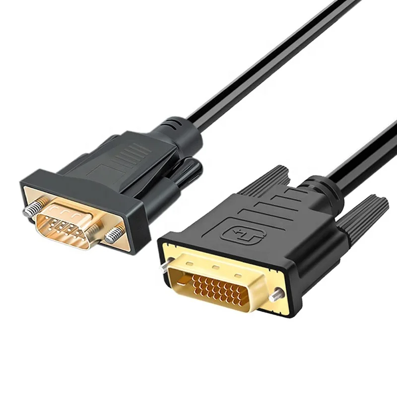 Gold Plated 24+1 Pin Cable DVI Male To VGA Male Kabel Kablo Cable Cord 6FT 1.8M
