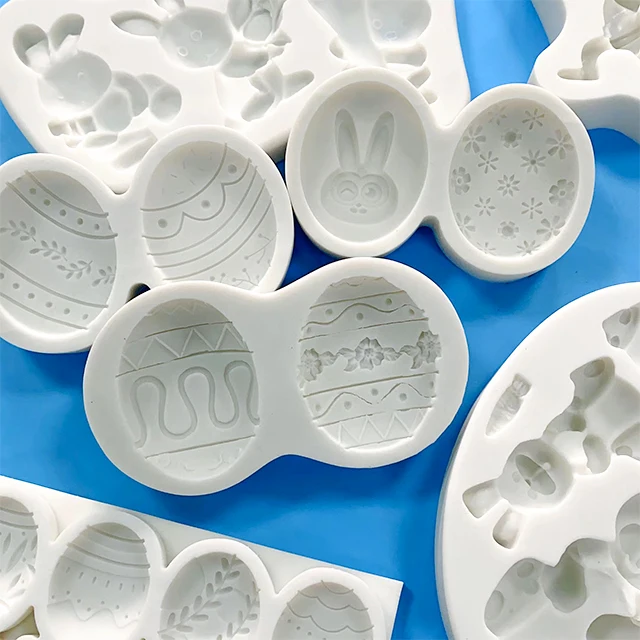 Easter Bunny Eggs DIY Chocolate Cake Baking Tool Custom Logo Moulds Sleeping Baby Silicone Molds 3d Flower Silicone Mold