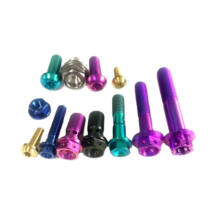 M6 M8 M10 Grade5  titanium bolts with anodizing color