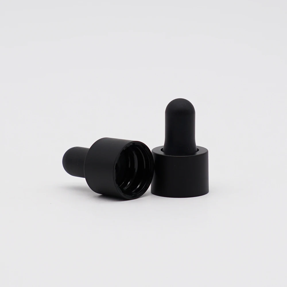 
Essential oil dropper cap 18mm 20mm 24mm matte black dropper for skin care oil 