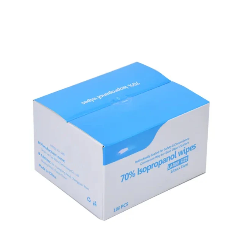 Печатный логотип, Лидер продаж, заводская цена, одноразовые 70% стерильные влажные салфетки, спирты, подготовительные прокладки