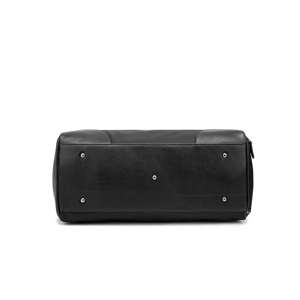 High Quality PU Leather Gym Bag Ladies Travelling Nylon Weekender Bag Large Capacity Overnight Bag