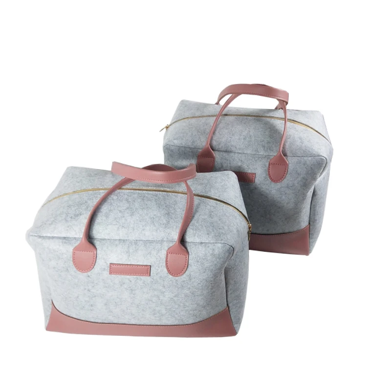 Factory direct stylish foldable durable felt travel bags luggage