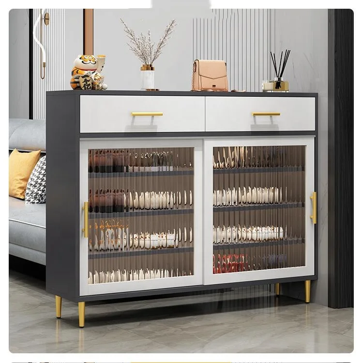 high quality custom made new design shoes rack cabinet modern with glass door