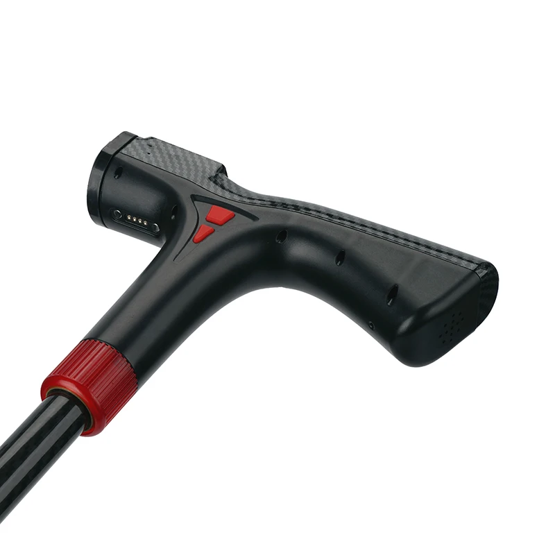 smart walking cane for elder outdoor hiking 4g gps walking stick with two way call and heart rate monitoring