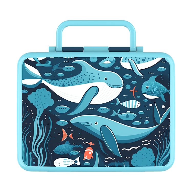 Clamshell sealing 5 compartments lunch bento box for children kids microwave safe dishwasher safe food container