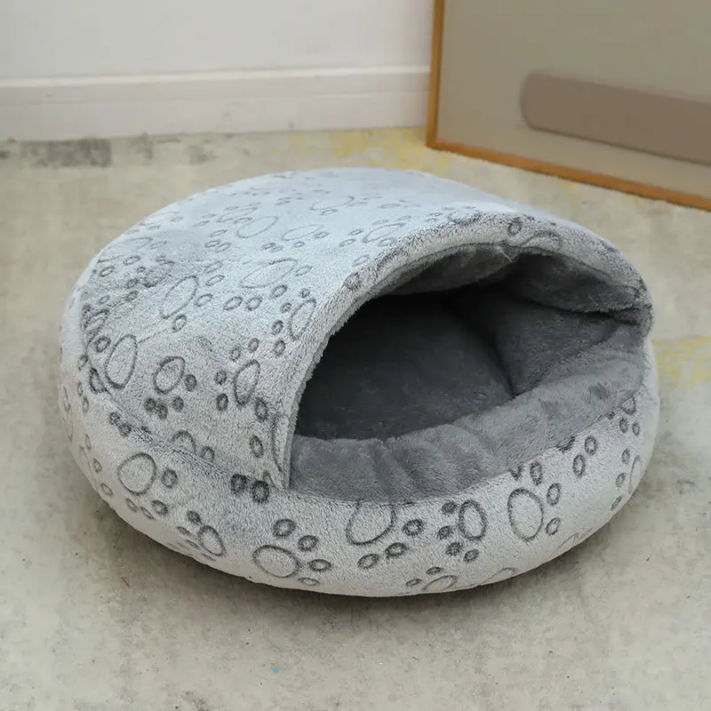 Dog Accessories Faux Fur Soft shell Cat Bed Warm Round Fluffy Plush Pet Bed For Small Medium Animal Calming