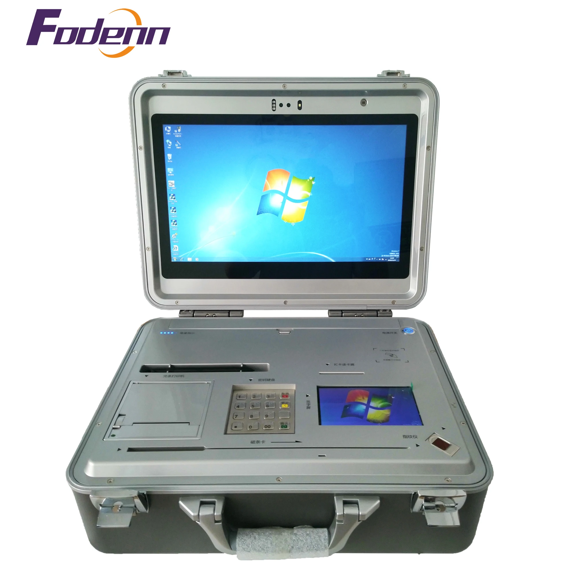 Fodenn with Intel AIoT live face recognition portable Multi-function touch screen Card Issuer payment bank kiosk