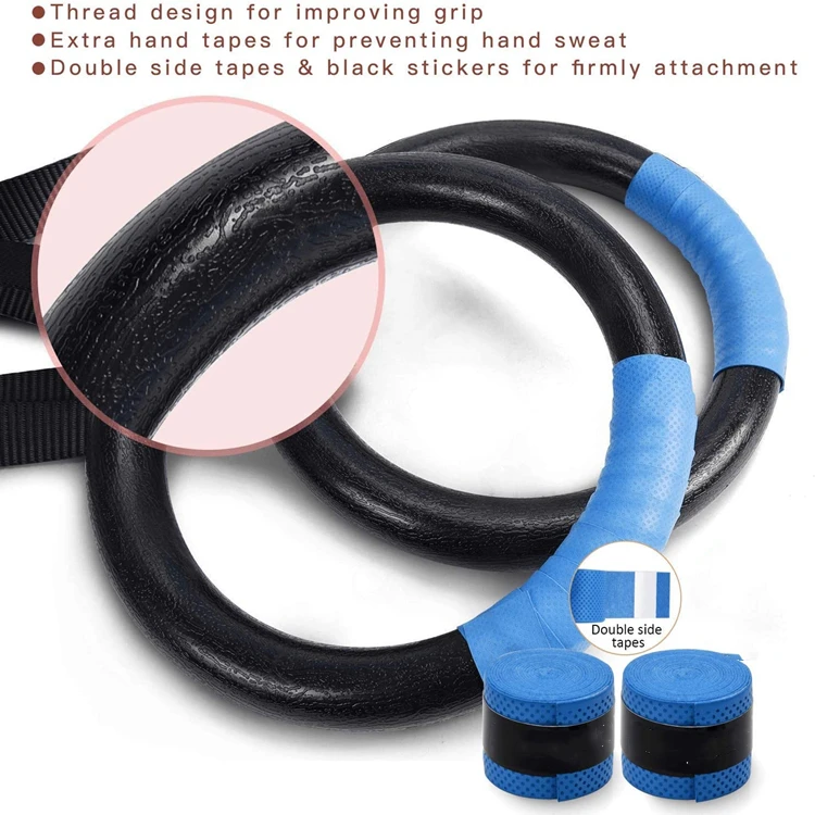 Body Workout Exercise With Nylon Straps plastic gym rings ABS gymnastic rings for sale