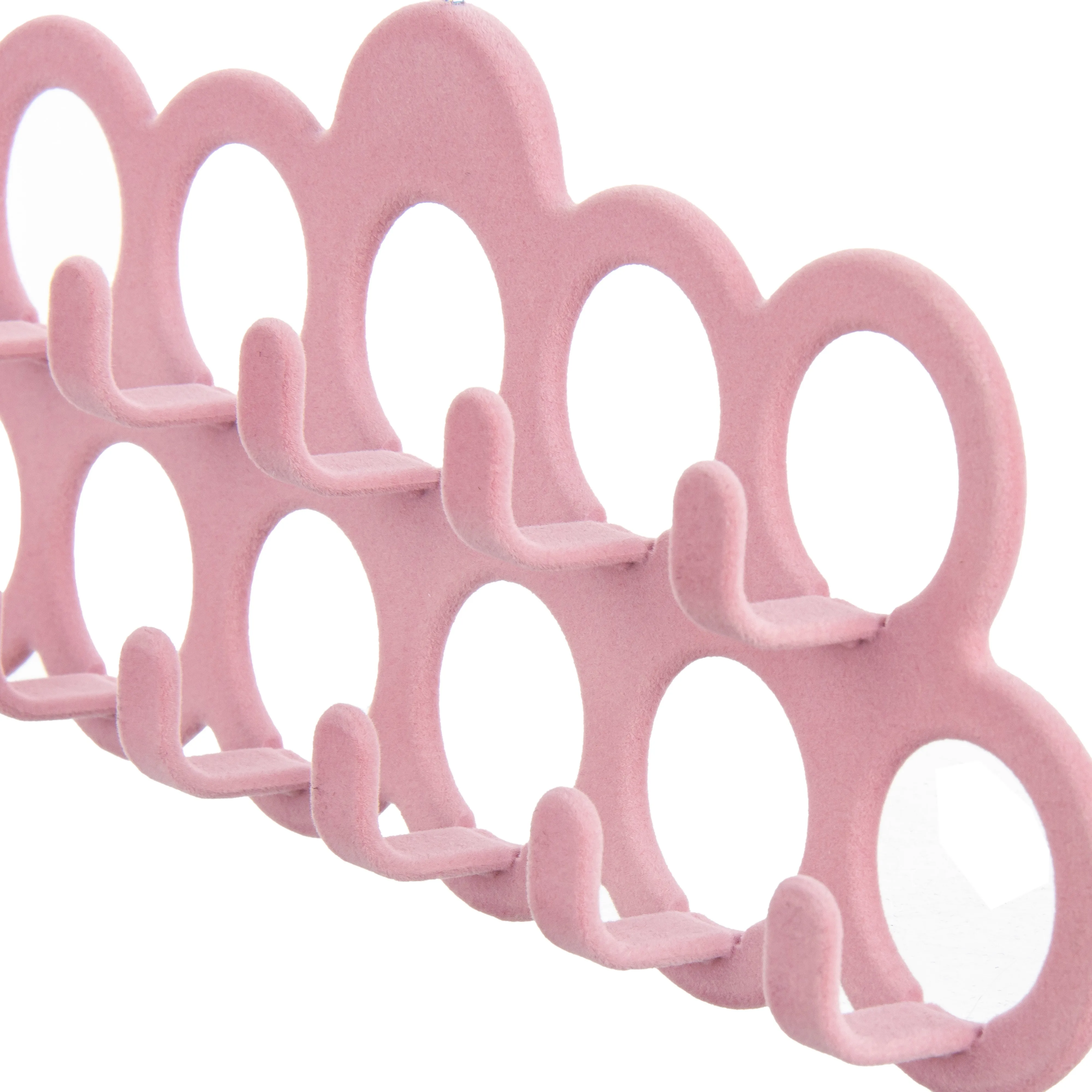 Single Tier Plastic Flocked Belt Hanger Non-Slip Velvet Silk Scarf Rack with Hook Clothing Hijab Hangers Velvet Fabric Hangers