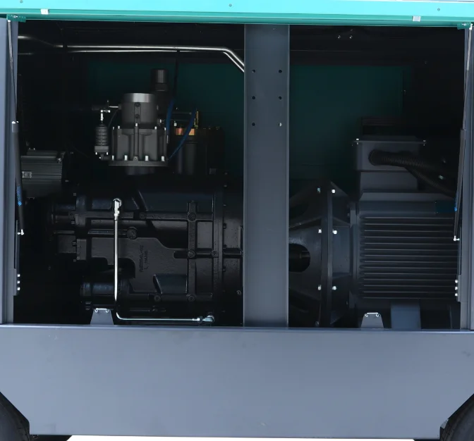 Skid Mounted Diesel/Electric Mobile/Stationary  Rotary Screw Type Air Compressor With Two or Four Wheels For Rock/Stone Drilling
