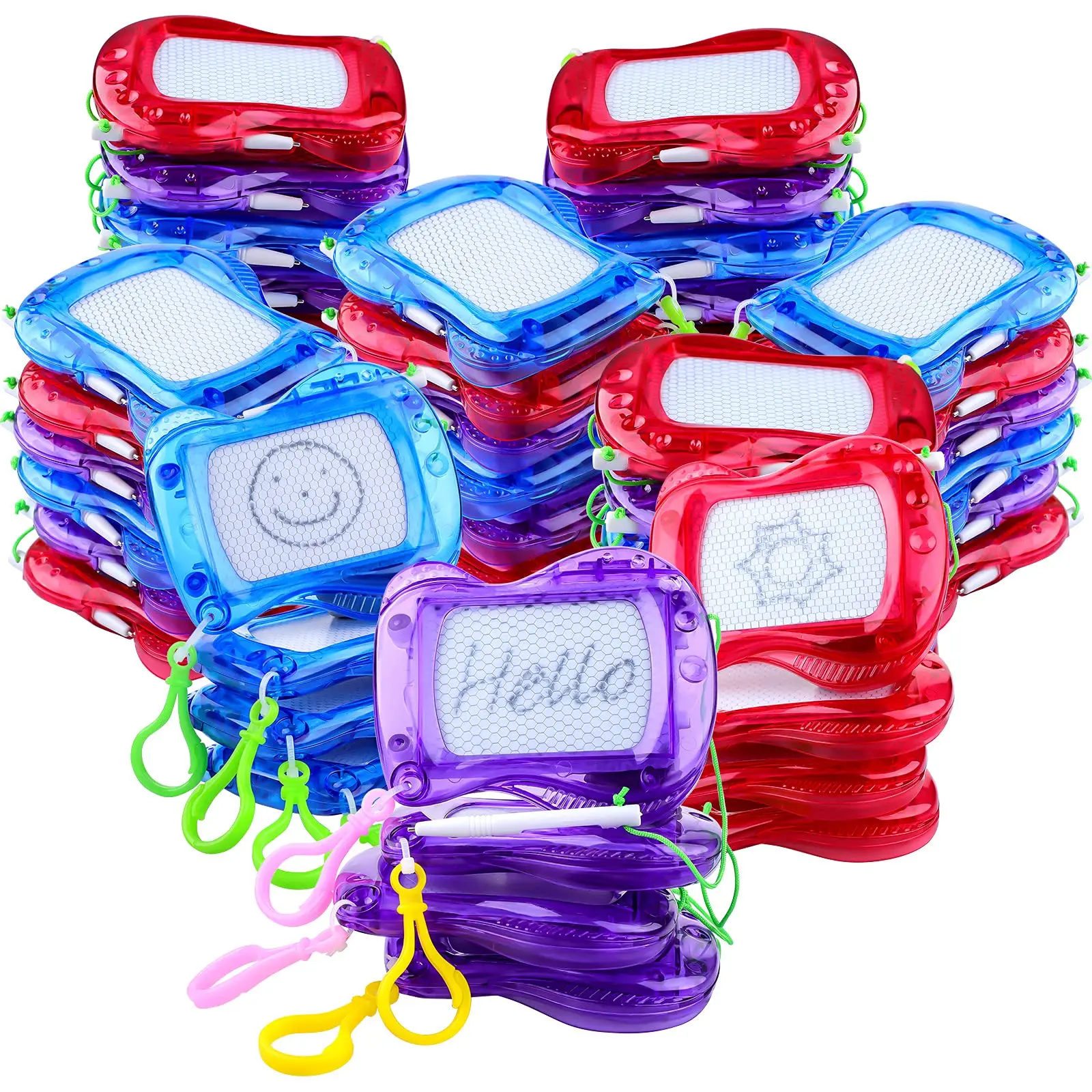 NISEVEN Wholesale 50pcs/Set 3 Colors Drawing Painting Sketch Pad Doodle Board Set with Pen Keychain Mini Magnetic Drawing Board